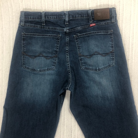 Wrangler Relaxed Boot Jeans Mens‎ Blue Denim Stretch Straight Fit Size 34/34 - Picture 8 of 10